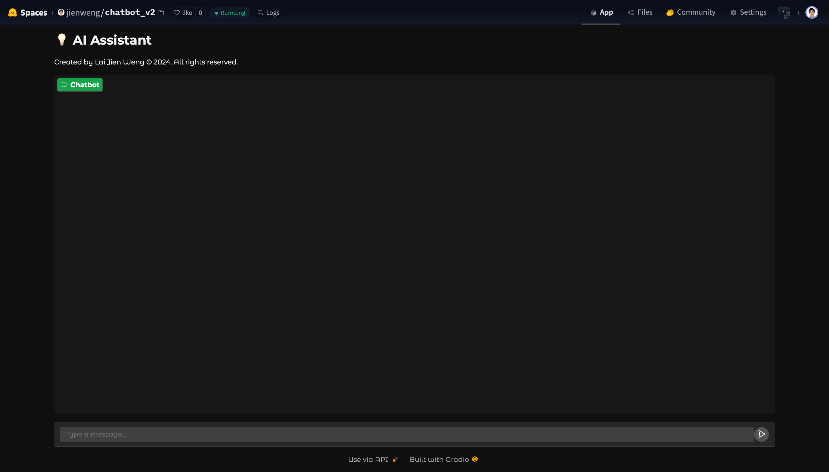 Chatbot interface